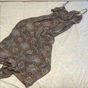 Altar'd State Blue and Brown Paisley Dress